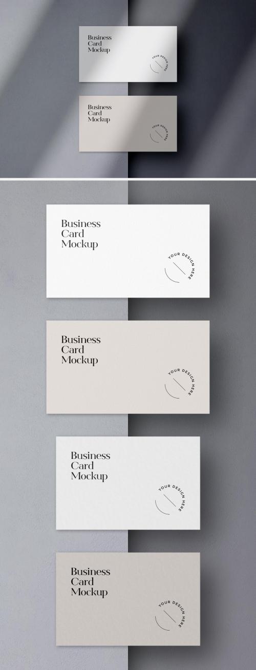 Shadow Overlay Business Card Duo Mockup - 348645633