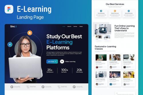 E - Learning Landing Page Figma