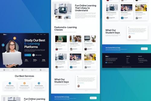 E - Learning Landing Page Figma