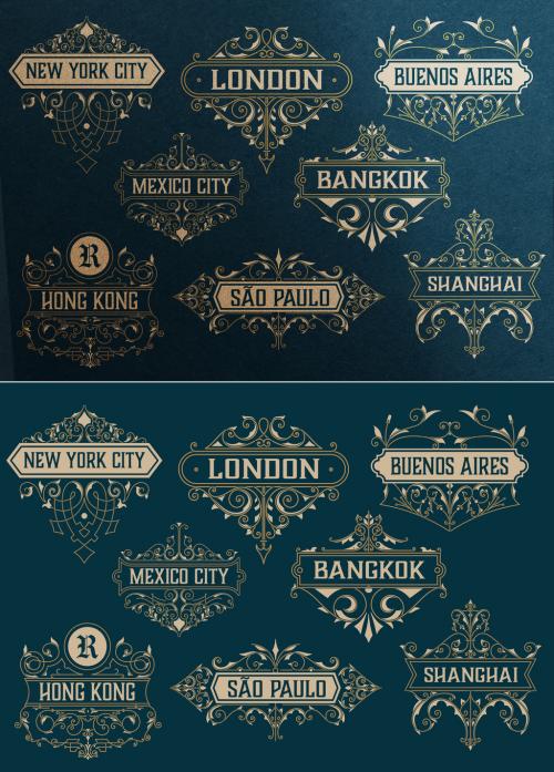 Set of 16 Vintage Logos - 348980826