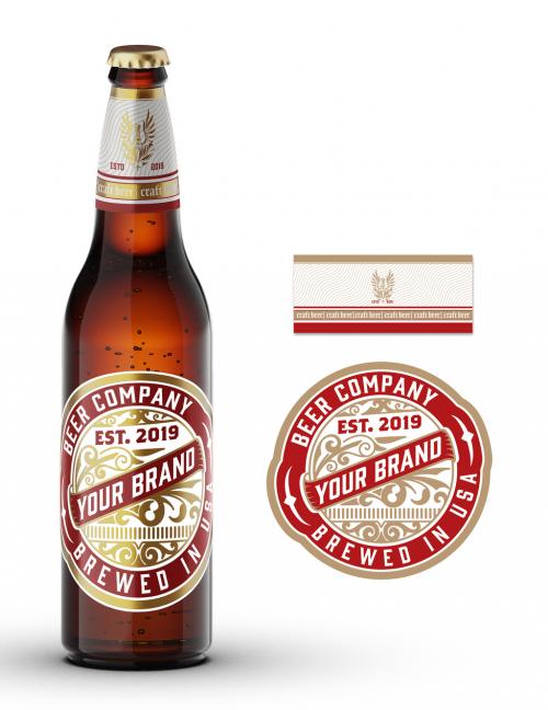 Vintage Style Beer Label Layout - 348980859