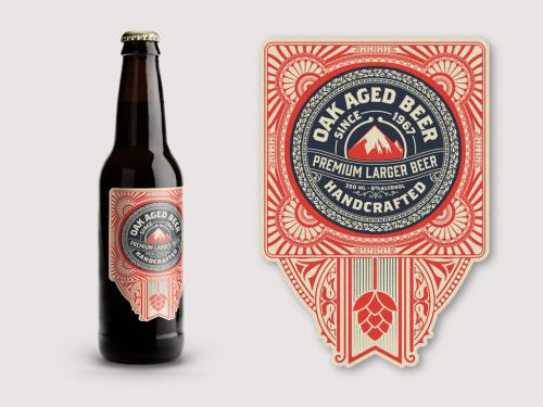 Vintage Style Beer Label Layout - 348980960