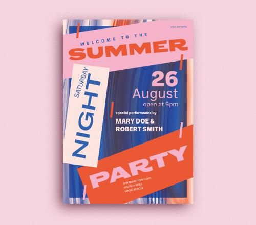 Summer Party Flyer Layout - 348998226