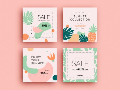 Summer Sale Social Media Post Layouts - 349003046