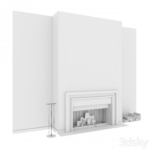 Decorative wall with fireplace set 43