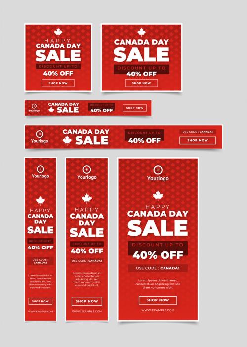 Canada Day Sale Banner Layout Set - 350310741