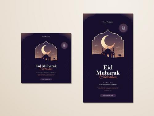 Eid Mubarak Social Media Layouts - 350365011