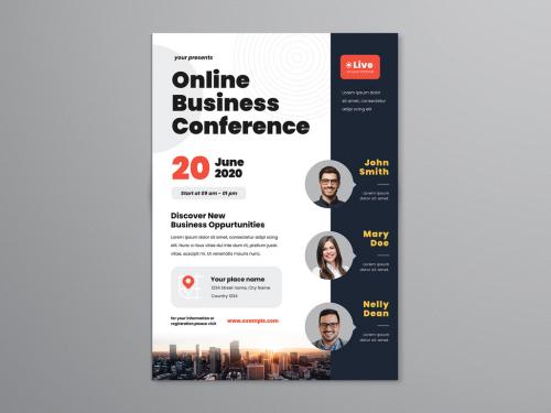 Online Business Conference Flyer Layout - 350365040