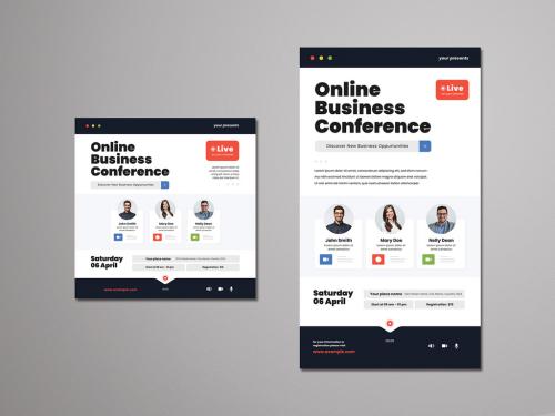 Online Business Conference Social Media Layouts - 350365069