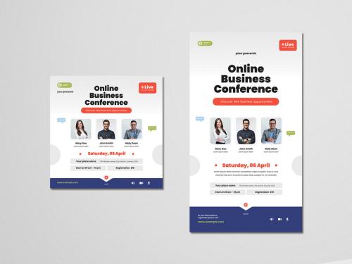 Online Business Conference Social Media Layouts - 350365071