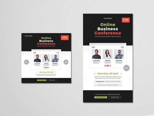 Online Business Conference Social Media Layouts - 350365079