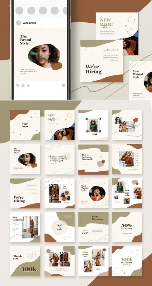 20 Organic Fashion Social Media Post Layouts - 350365082