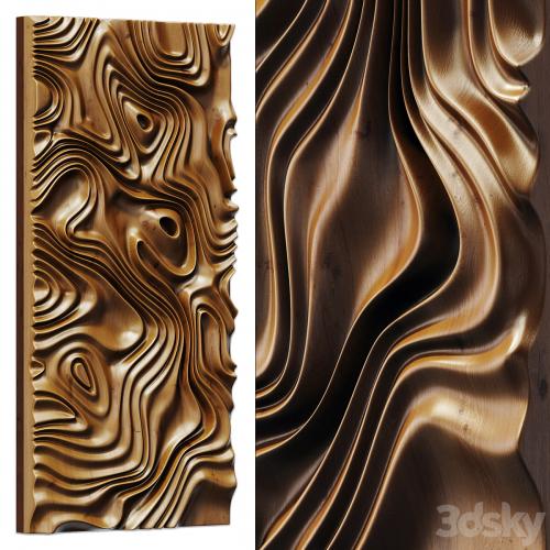 Parametric liquid wood line panel n1