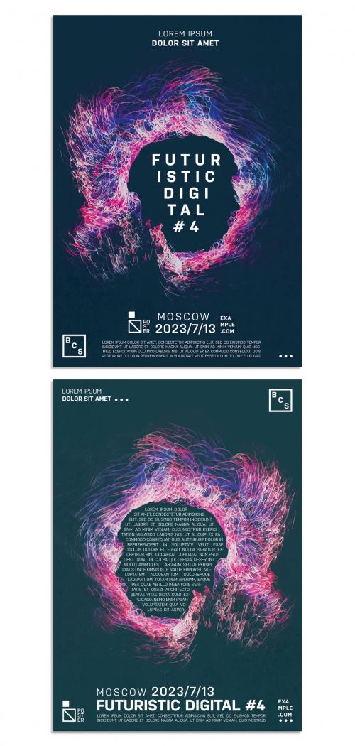 Event Flyers Layout on Abstract Colorful Background - 350630643