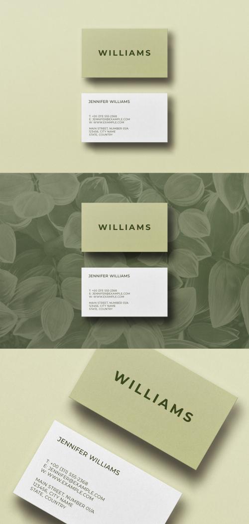 Green Business Card Mockup Classic - 350636884