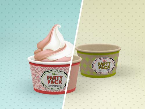 2 Party Ice Cream Paper Cups Mockup - 350637035