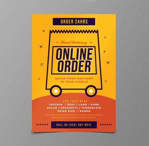 Food Delivery Flyer Layout - 350660560