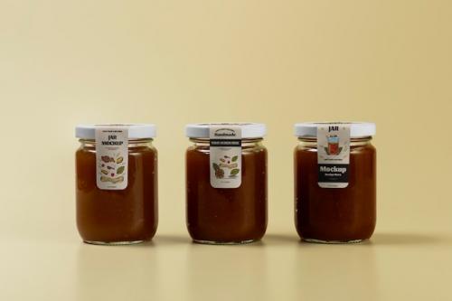 Glass Jars With Vertical Labels