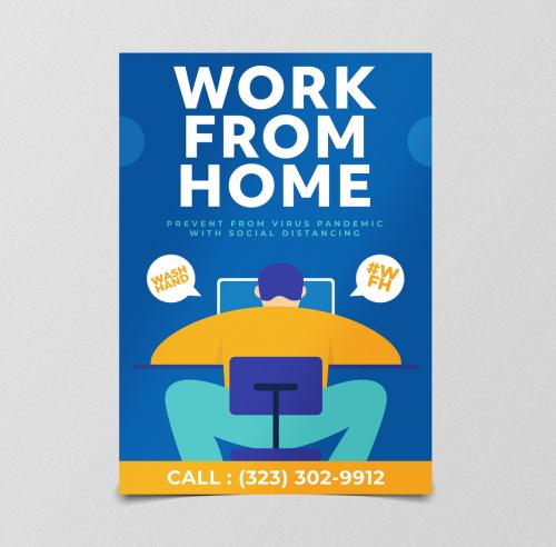 Work from Home Flyer Layout - 350660795