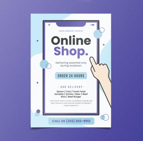 Online Shopping Flyer Layout - 350660884