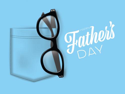 Happy Father'S Day Card Layout with Glasses Illustration - 350683878