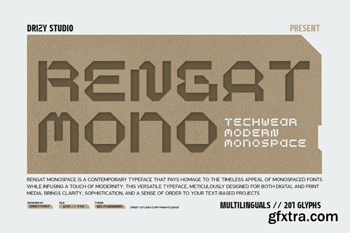 Rengat Mono - Monospace Font JY4NHUD