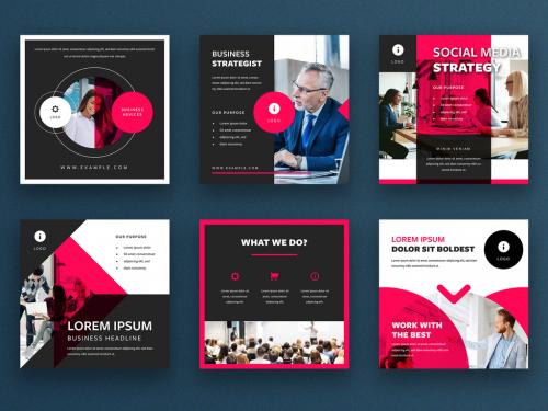 Red Business Social Media Post Layout Kit - 350974076