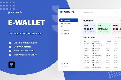 Wlettaletts - E-Wallet Dashboard