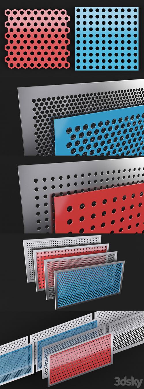 Perforated screens (Rv, Rg) and profiles