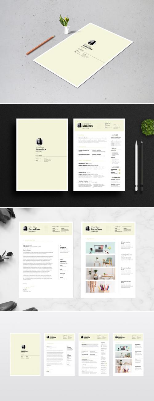 Beige and White Resume and Cover Letter Layout - 351303670