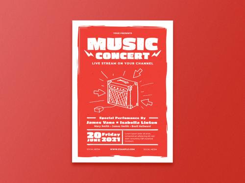 Red Music Concert Flyer Layout - 351311022