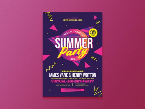 Virtual Concert Summer Party Event Flyer Layout - 351311251