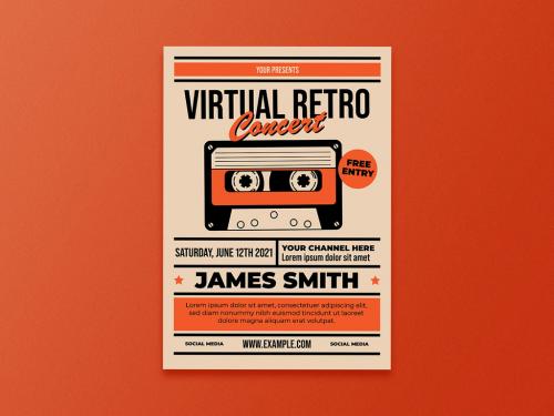 Virtual Retro Concert Event Flyer Layout - 351311270