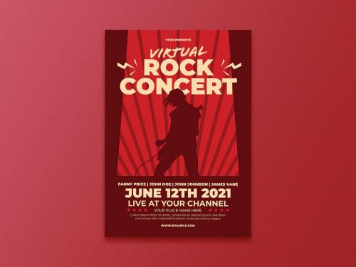 Virtual Rock Concert Event Flyer Layout - 351311289