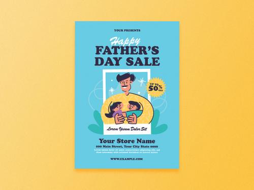 Happy Fathers Day Sale Flyer Layout - 351365420