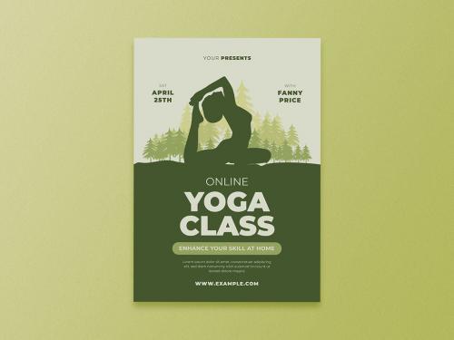 Online Yoga Class Event Flyer Layout - 351365439