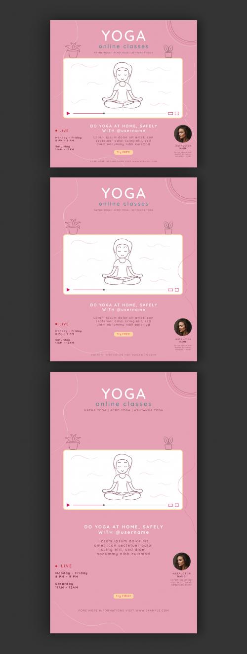 Online Yoga Class Social Media Set - 351643358