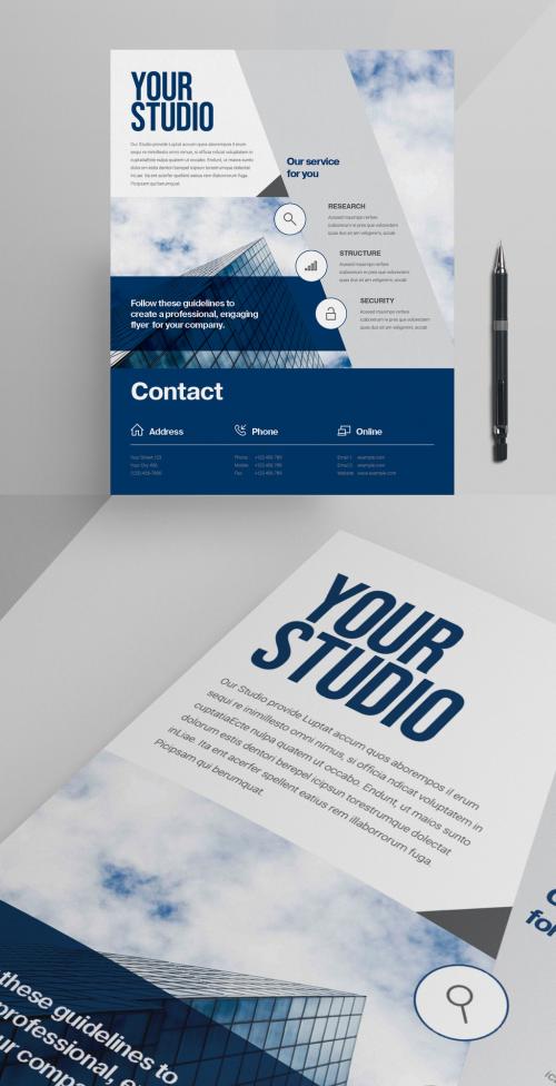 Blue Business Flyer Layout - 351688296