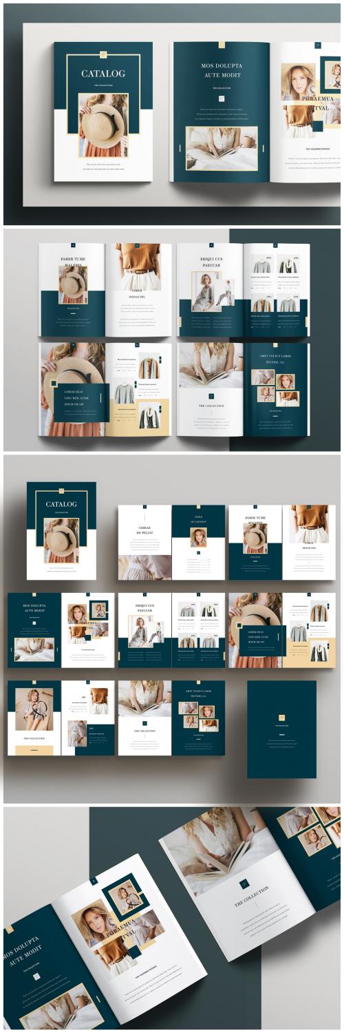 Catalog Layout with Teal Accents - 352895837