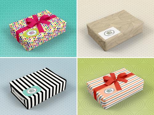 Gift Wrapped Box Mockup - 352974851