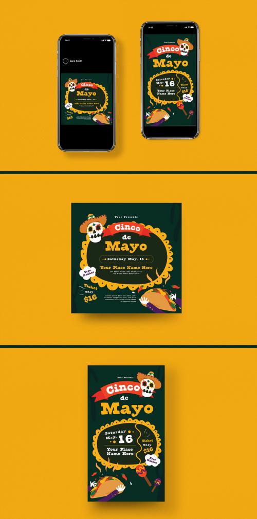 Cinco De Mayo Social Media Post Layouts - 352983911