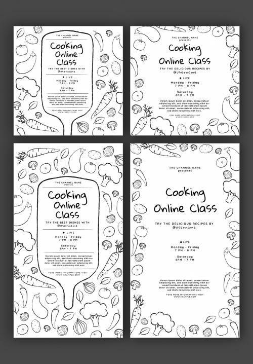 Online Cooking Classes Social Media Layout Set - 353213565