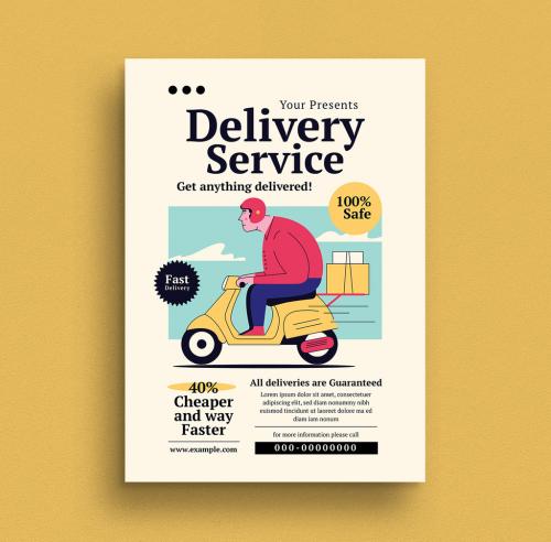 Delivery Service Flyer Layout - 353221422