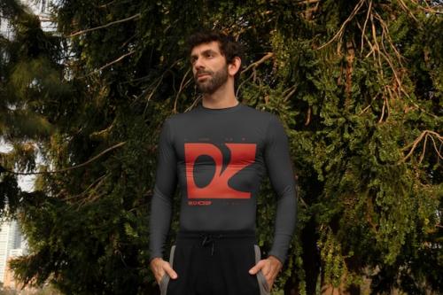 Adult Wearing Thermal Tshirt Mockup