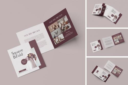 Square Bifold Brochure Mockup