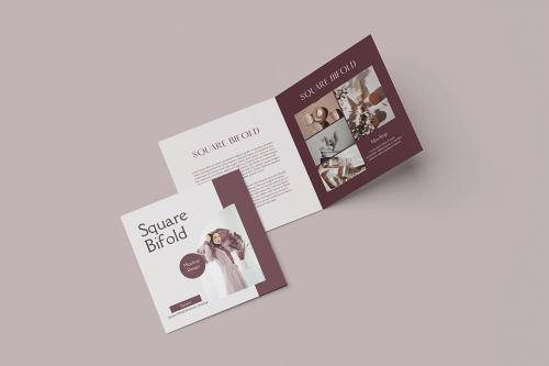 Square Bifold Brochure Mockup