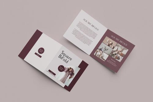 Square Bifold Brochure Mockup