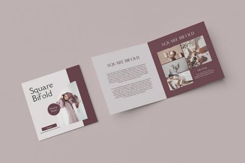 Square Bifold Brochure Mockup