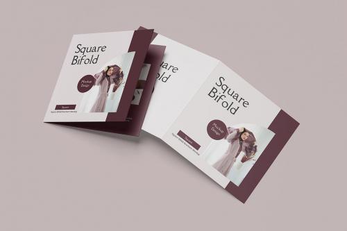 Square Bifold Brochure Mockup