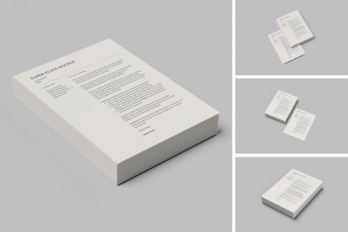 A4 Paper Stack Mockup